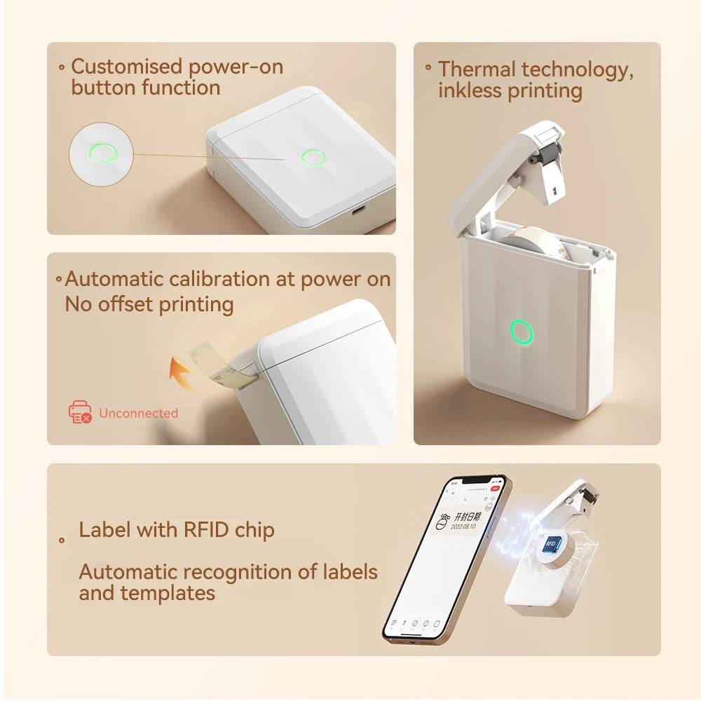 Niimbot D11 D110 D101 H1S Mini Thermal Printer Pocket Label Maker USB Bluetooth Label Stick Printer Inkless DIY Name Price Tag