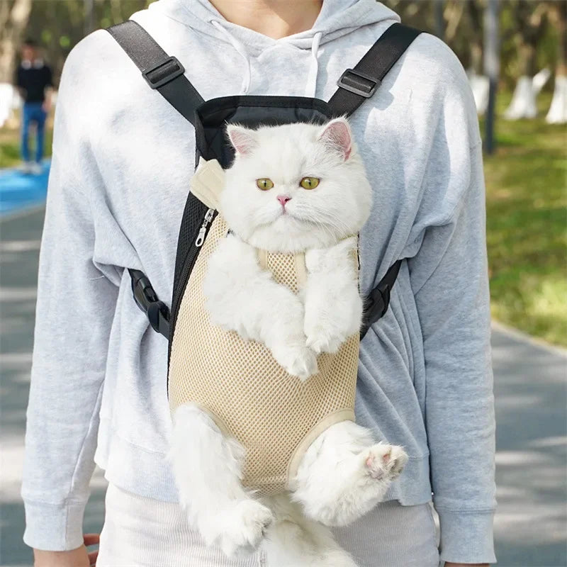 Pet Backpack Portable Portable Cat Double Shoulder bag Outdoor Travel Dog Carrier Bag Pet Dog Front Bag Mesh Backpack