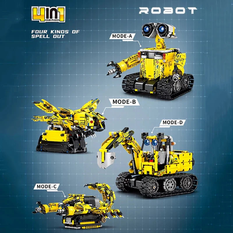 828PCS MOC Cartoon Movie Wall-E Robot Building Blocks City Technical RC Car Robot Model Bricks Assembel Toys for Children Gift