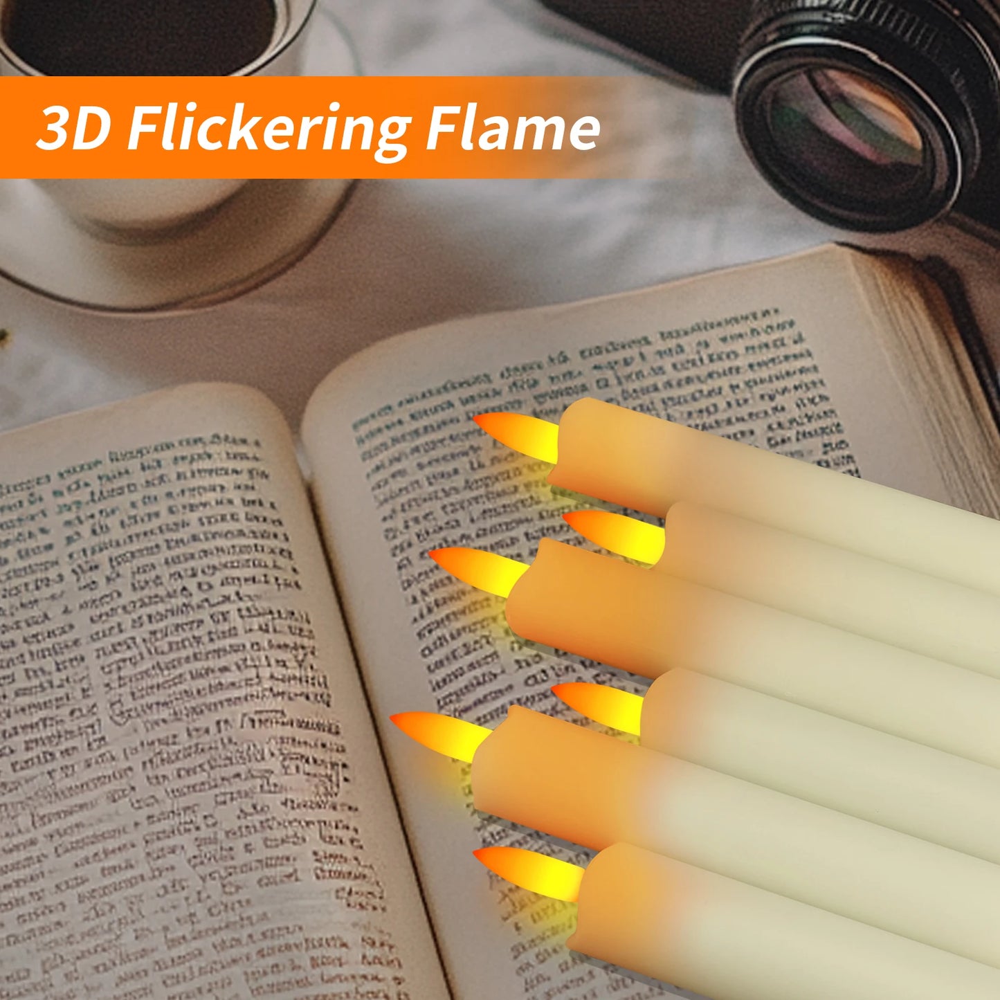 Pack of 6 Remote Control LED Decorative Candle Light Battery Operated Flameless Electronic Home Party Wedding Candle With Timer