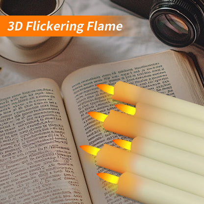 Pack of 6 Remote Control LED Decorative Candle Light Battery Operated Flameless Electronic Home Party Wedding Candle With Timer