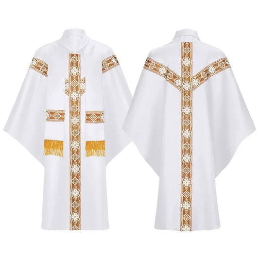 Robe de Cosplay du Prêtre Catholique, Robe de Messe de l'Église Chasuble, Vintage Baggy, Cape Médiévale