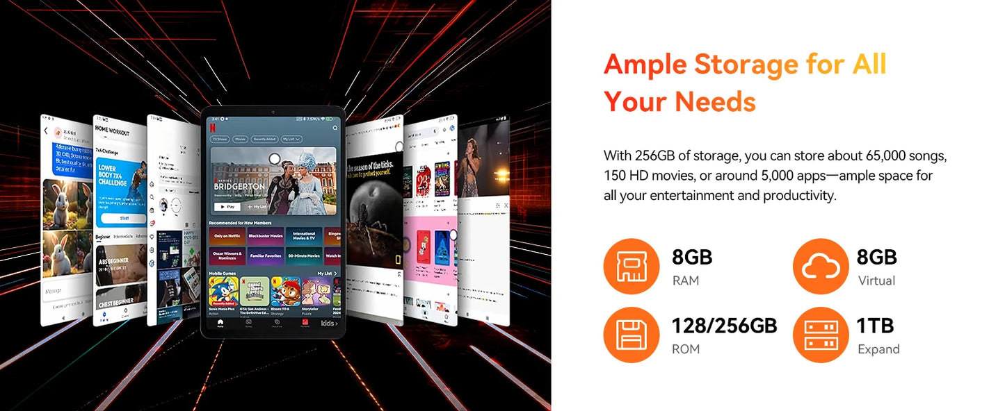 BNCF BPad Mini 8.4 inch Snapdragon SMD685 Tablet Android14 (8+8)GB RAM+128GB ROM 6050mAh Battery 4G LTE Widevine L1 2K IPS Tab