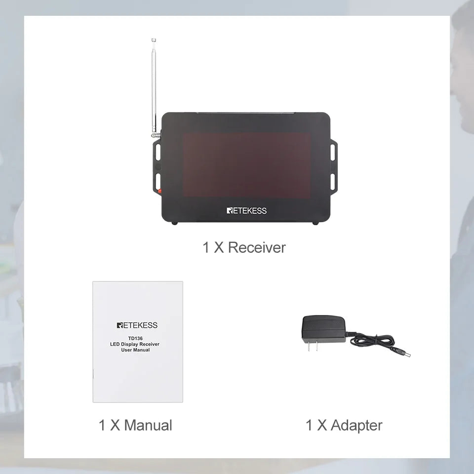 RETEKESS TD163 Restaurant Wireless Calling Pager System Host Voice Reporting Broadcast Display Receiver For Cafe Bar Club Hotel
