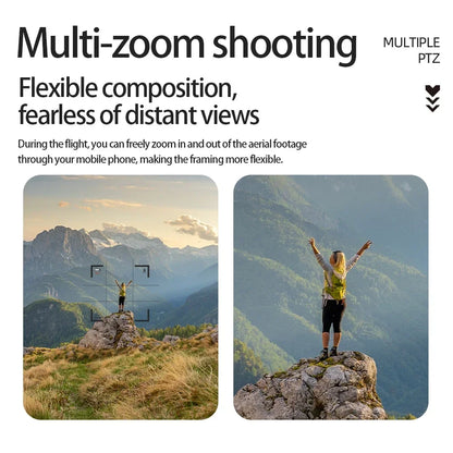 E55 Drone Mini Dual Camera 8K Aerial HD Profesional Remote Control Aircraft GPS Positioning Avoidance Brushless Motor Drone