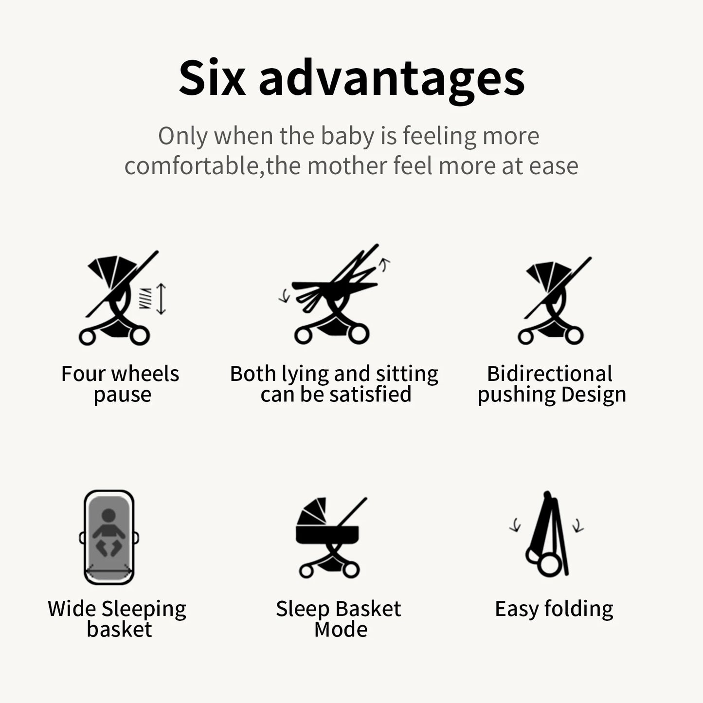 Poussette 3 en 1, poussette légère, landau, poussette multifonction, poussette pour nouveau-né, poussette maman-enfant