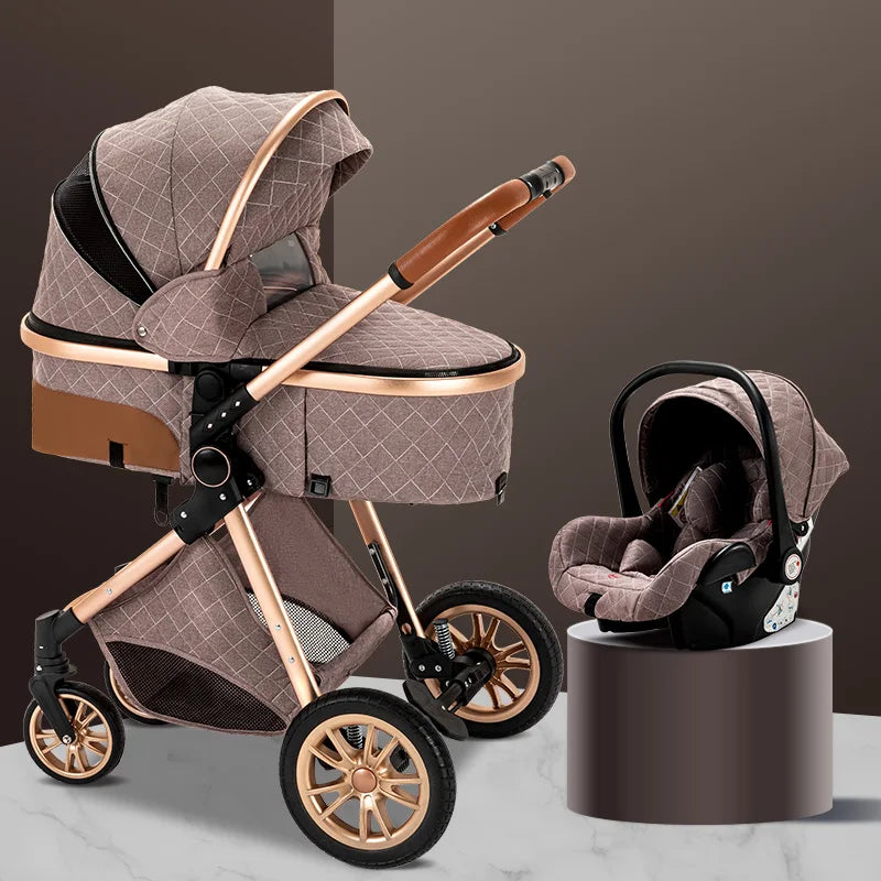Newest Baby Stroller 3 in1 Multifunctional Stroller Easy Folding Travel Portable Baby Carriage Safety Seat EU Standard