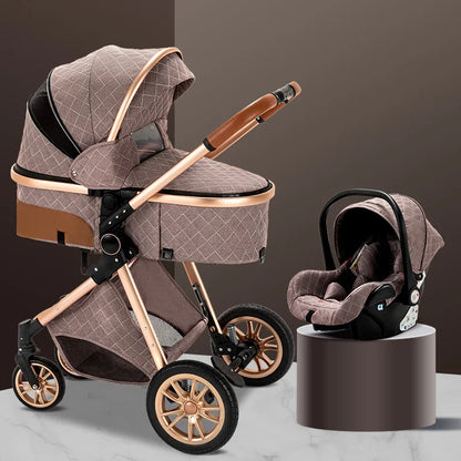 Newest Baby Stroller 3 in1 Multifunctional Stroller Easy Folding Travel Portable Baby Carriage Safety Seat EU Standard