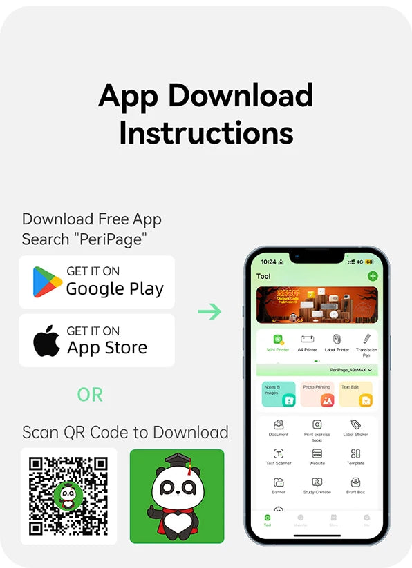 PeriPage P80 Portable Printers Wireless for Travel, Bluetooth Mobile Printer Portable Compatible with Phone & Laptop