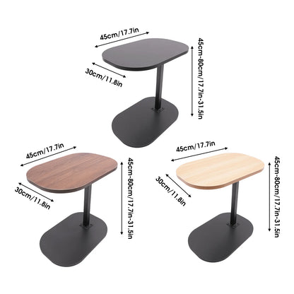 Table d'appoint moderne autoportante en forme de C, petite table basse, table d'appoint réglable en hauteur