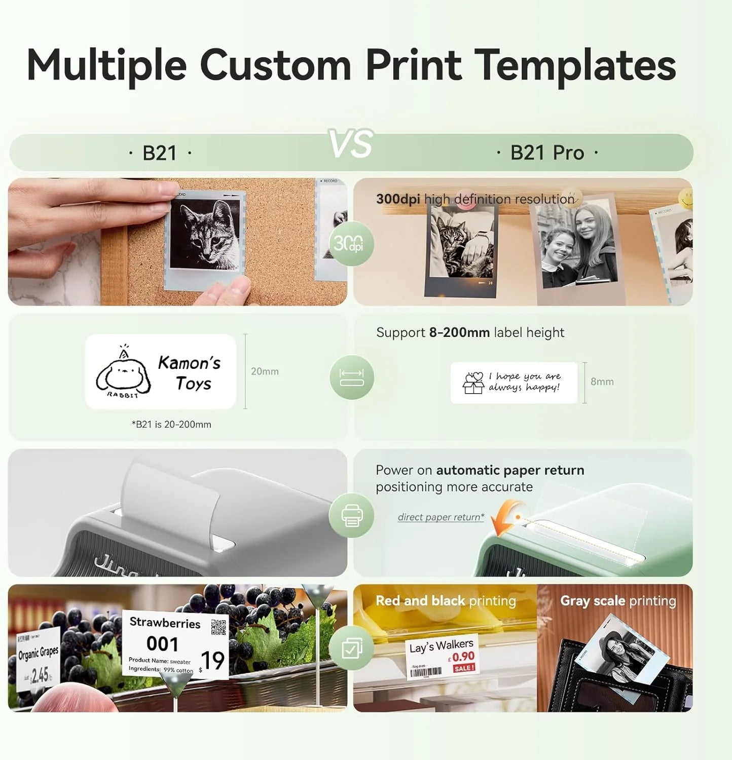 Niimbot B21 B21PRO Mini Adhesive Label Printer Wireless Portable Thermal inkless Maker Photo Barcode PriceTag Sticker 200 300dpi