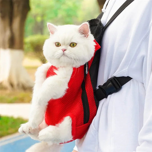 Pet Backpack Portable Portable Cat Double Shoulder bag Outdoor Travel Dog Carrier Bag Pet Dog Front Bag Mesh Backpack