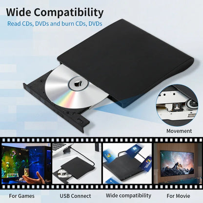 DVD Recorder Portable USB 3.0 Ultra-thin External DVD RW CD Writer Drive Reader Player Optical Drives For Laptop PC DVD Burner