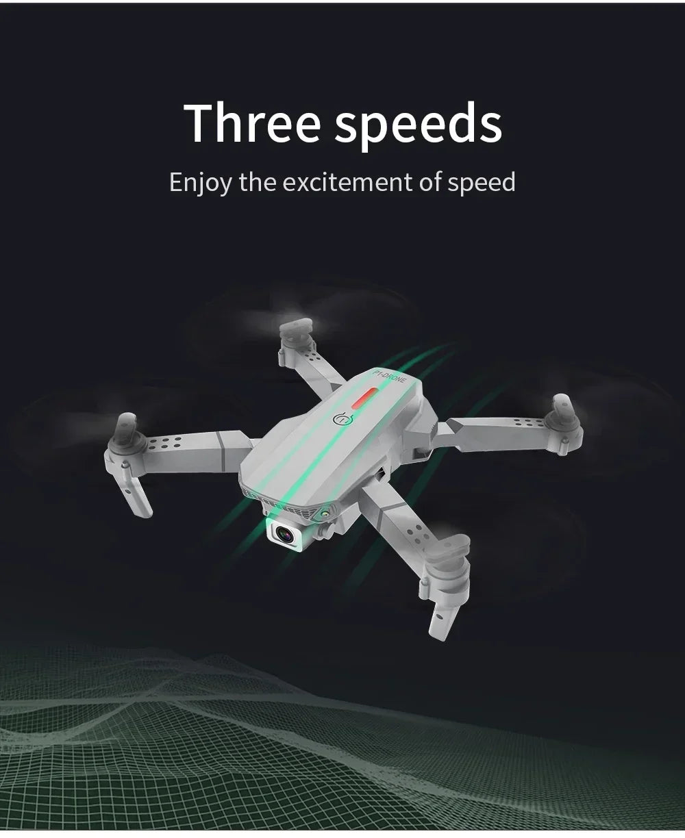 2025 New E88 WIFI FPV Drone Quadcopter With Wide Angle HD 4K Camera Height Hold RC Foldable Quadcopter Drones UAV Gifts Toys