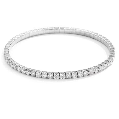 Bracelet de tennis KNOBSPIN en moissanite VVS1, 3,84-6,4 ct, diamètre 2,5 mm/3 mm, en argent sterling s925 élastique, pour femmes et hommes.