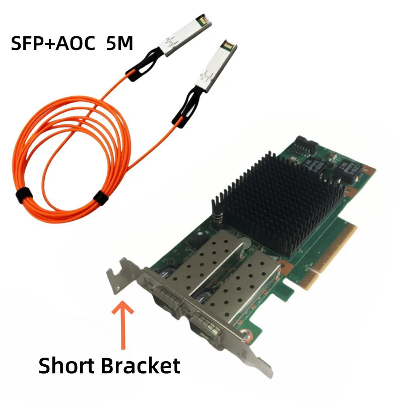 For Intel X520-DA2 E10G42BTDA SR2 82599ES SFP+AOC Dual Optical Port 10G Gigabit Fiber Optic Network Card