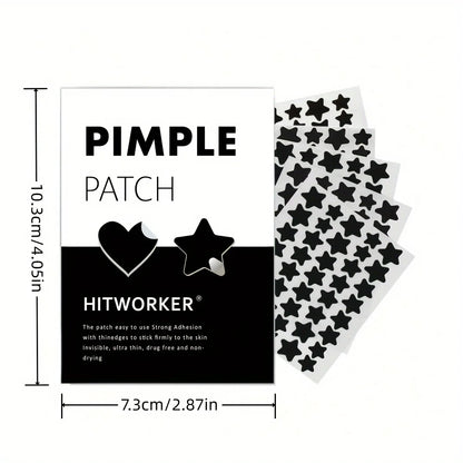 [Hydrocolloid Face Zit Patches] 200 Count Acne Patch Pimple Patch, Black Heart Shaped Acne Cover Patch, Hydrocolloid Acne Patche