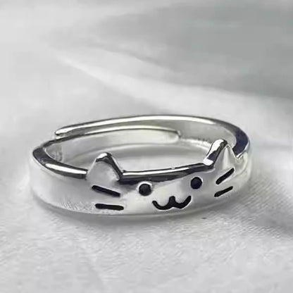 2025 Valentine's Day Rings Cat Dog Animal Adjustable Ring Jewelry Delicate and Stylish Couple Rings for Women Adornment Gifts