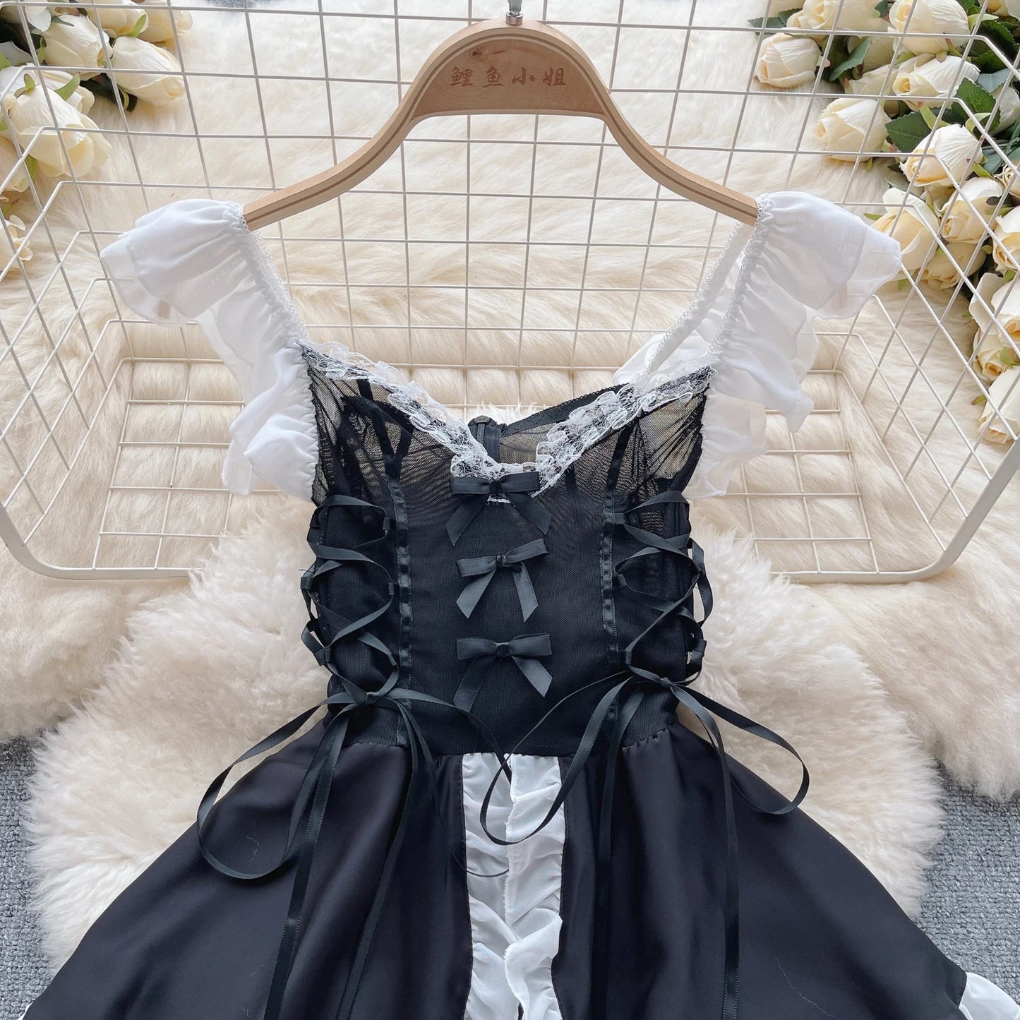 Kawaii Maid Oufit See Through Anime Cosplay Lingerie Cute Cat Women Lolita Sexy Bunny Halloween Costumes Lace PrincessDress New