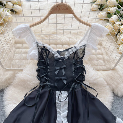 Kawaii Maid Oufit See Through Anime Cosplay Lingerie Cute Cat Women Lolita Sexy Bunny Halloween Costumes Lace PrincessDress New