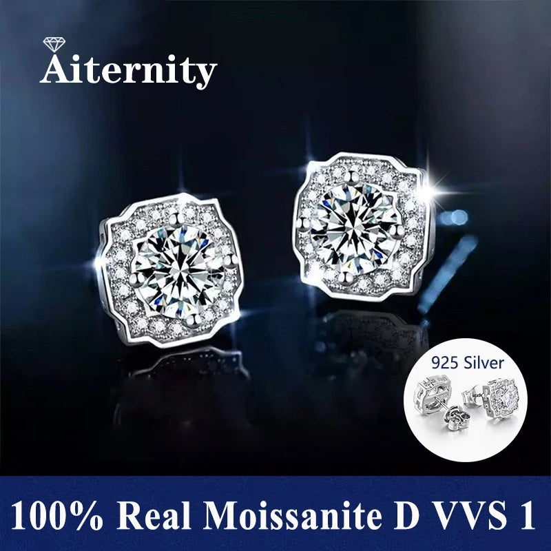 Stylo testeur de diamants Pass pour bijoux fins, boucles d'oreilles créoles en moissanite pour femmes avec fermoirs en argent sterling S925 avec certificat d'authenticité.