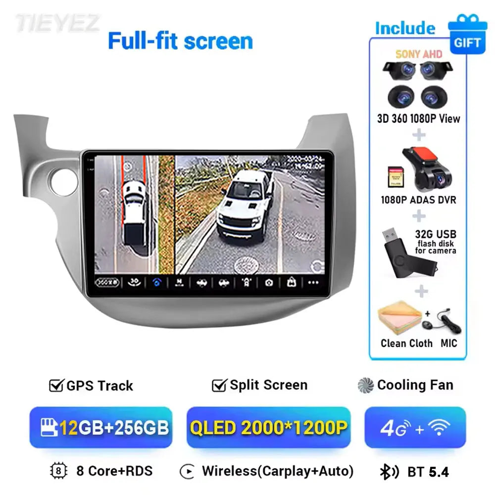 Android 15 Car Radio For Honda Fit Jazz 2008-2013 2din Android 12 Carplay Multimidia Video Player Navigation GPS Head Unit