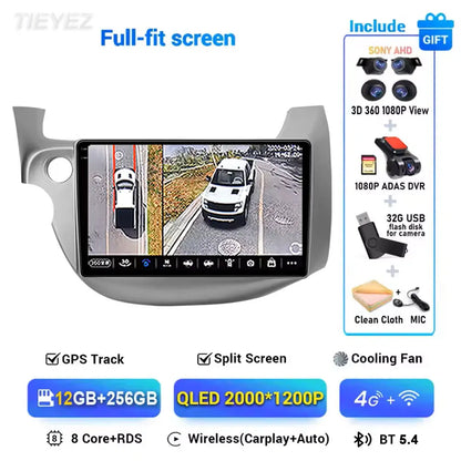 Android 15 Car Radio For Honda Fit Jazz 2008-2013 2din Android 12 Carplay Multimidia Video Player Navigation GPS Head Unit