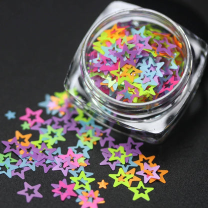 Neon Stars Hearts Moon Puzzle Chunky Loose Glitter Perfect for Nail Art Halloween Makeup Raves Festivals Resin Tumblers Cosmetic