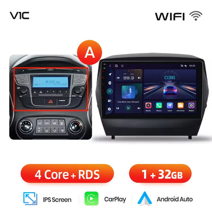 Junsun Android Wireless CarPlay Auto Car Radio For Hyundai Tucson 2 ix35 2009-2015 Car Intelligent Systems DSP SWC RDS GPS FM BT