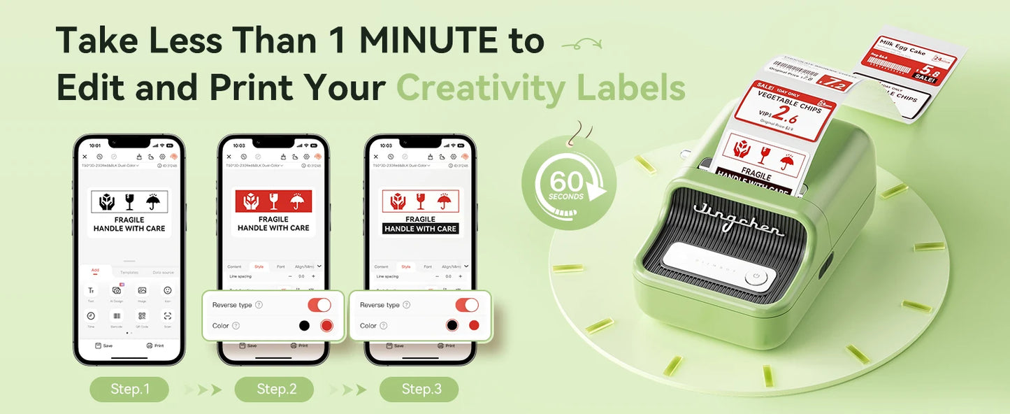 Niimbot B21 B21PRO Mini Adhesive Label Printer Wireless Portable Thermal inkless Maker Photo Barcode PriceTag Sticker 200 300dpi