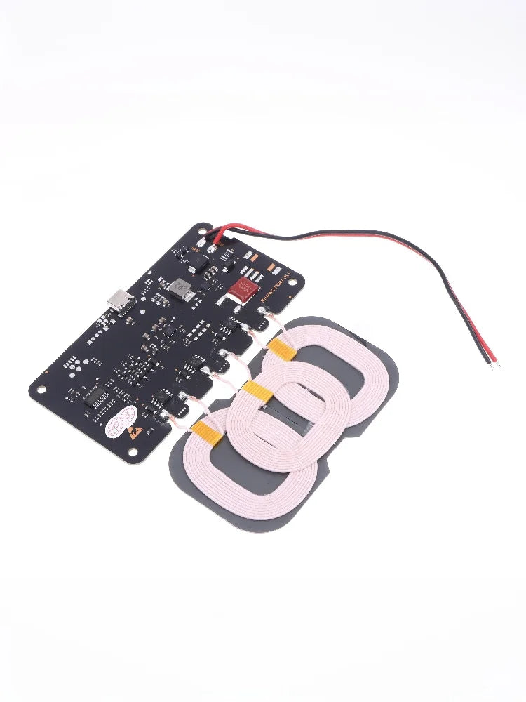 20W High-Capacity Wireless Charger for Car/Home Use; Includes Type-C Interface and 3-Coil DC9-32V Module