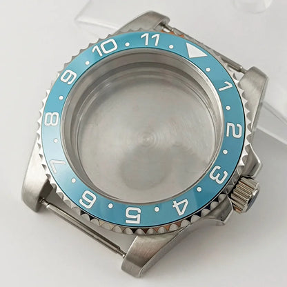 Goutent 40mm Sapphire Crystal Watch Case Blue Ceramic Bezel Fit NH34 NH35 NH36 ETA 2824 PT5000 ST2130 Movement