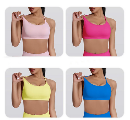 Sexy Backless Impact Strappy Bra Top Women High Support Thin Sport Seamless Bras Scrunch Sports Workout Fitness Tank