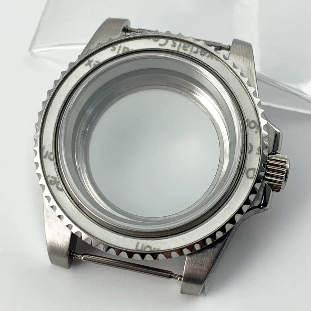 Goutent 40mm Sapphire Crystal Watch Case Blue Ceramic Bezel Fit NH34 NH35 NH36 ETA 2824 PT5000 ST2130 Movement