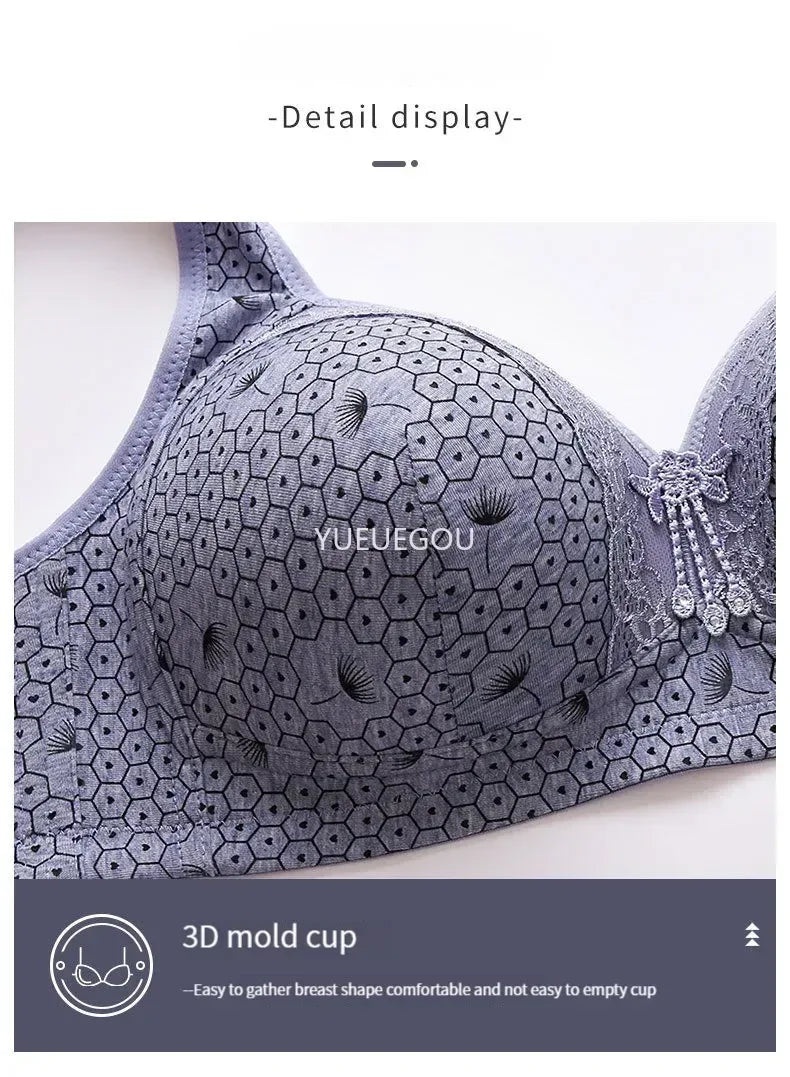 Plus Size Push Up Bra for Women - Adjustable Straps Lace Trim, Full Coverage Comfortable Support Underwire Bra for Big Bust