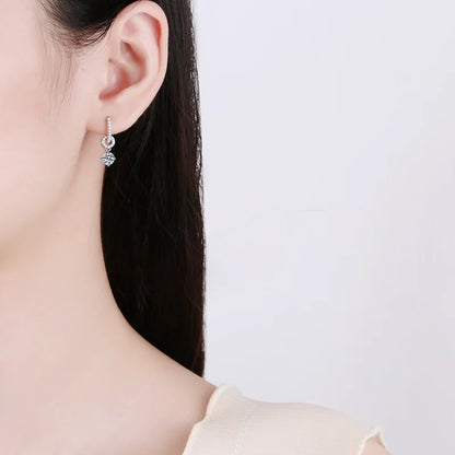Luxury Sparkling Diamond Drop Earring For Women Wedding Party Jewelry 925 Sterling Silver Moissanite Earrings Anniversary Gifts