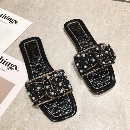 Sandales plates pour femmes, nœud papillon, style coréen féerique, semelle en caoutchouc polyuréthane, nouveauté été