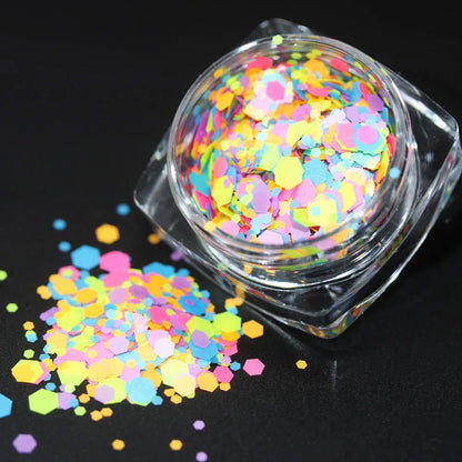 Neon Stars Hearts Moon Puzzle Chunky Loose Glitter Perfect for Nail Art Halloween Makeup Raves Festivals Resin Tumblers Cosmetic