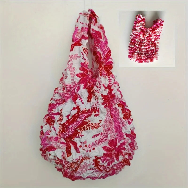 Magic Shopping Bag, Expandable Pleated Handbag, Large Capacity Shopping Bag Suitable for Travel and Shopping