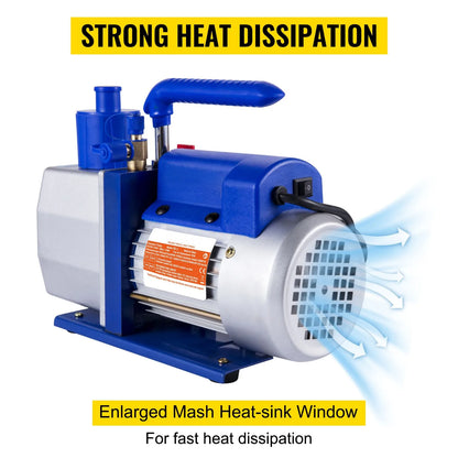 SucceBuy Vacuum Pump 7 CFM 1/3 HP Single Stage for R12 R22 R134a R410a Systems 5PA Vacuum Refrigerant  for Automobile Reparation