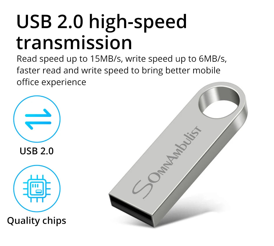 SomnAmbulist Pen Drive 32GB 64GB 128GB High Speed USB2.0 for PC Mobile Mini Pen Drive 16GB 32GB USB Flash Drive 64GB 8GB 4GB