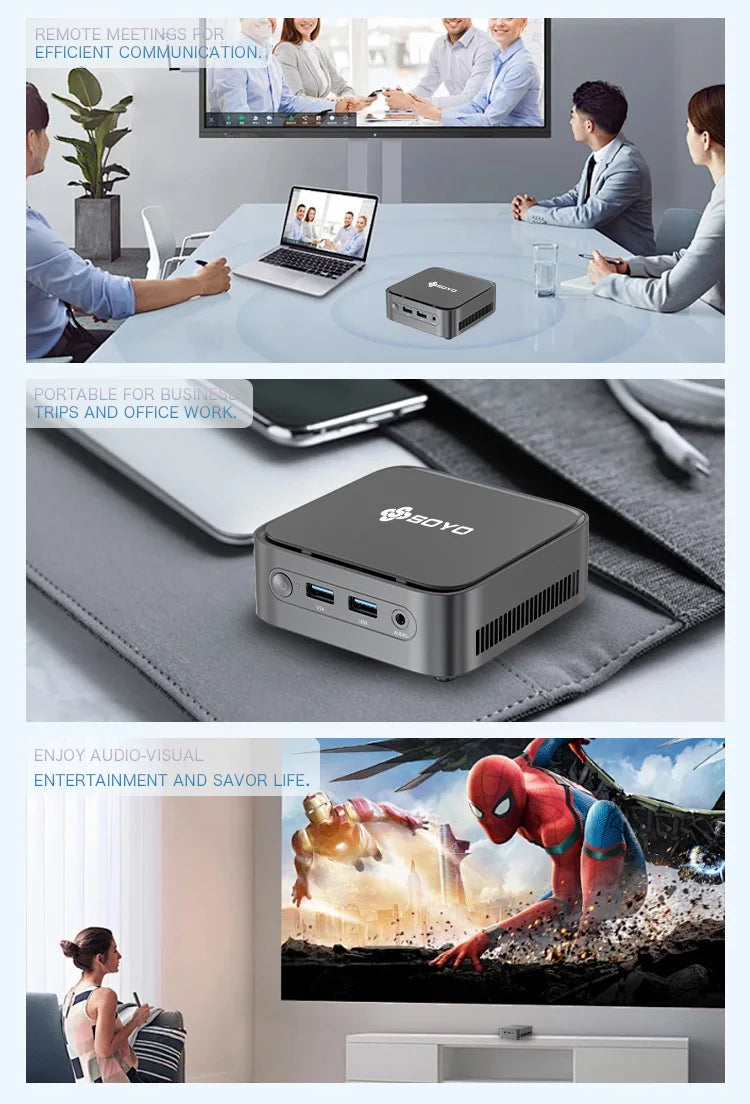 SOYO M4 PLUS2 Mini PC Intel Alder Lake N150 Windows 11 Pro Mini PC 16GB DDR4  512GB PCIe M.2 SSD WiFi 5 BT4.2 Desktop Computer