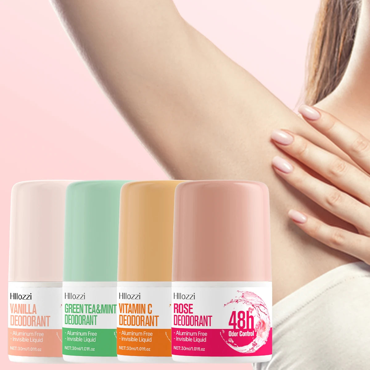 vitamin c，rose，vanilla，green tea & mint deodorant 48 hours long lasting fragrance Fruity perfume Skin care