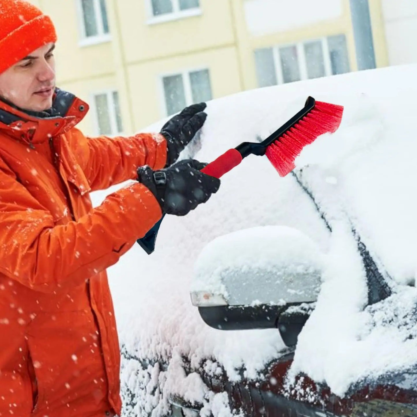 Grattoir à glace pour pare-brise de voiture, grattoir à glace et neige avec poignée en mousse ergonomique, nettoyeur de neige pour vitre de voiture, grattoir à glace pour vitre de voiture