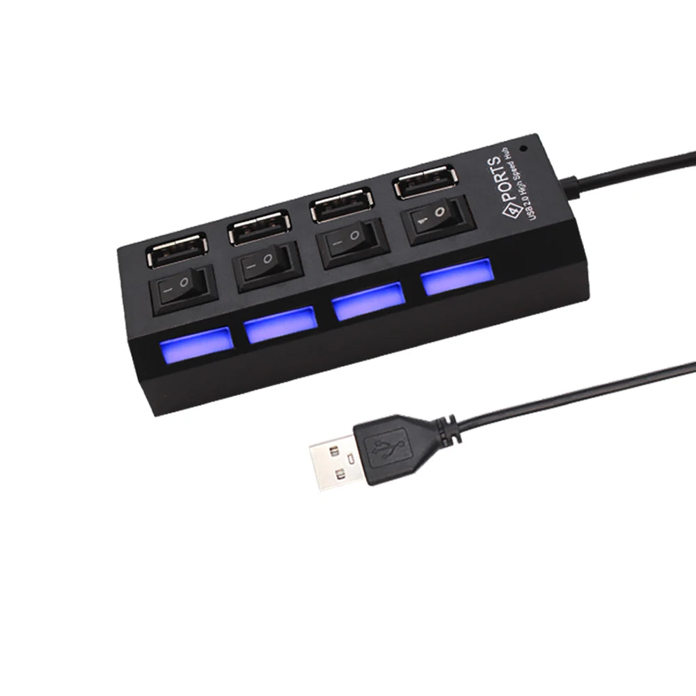 7 Ports USB 2.0 Hub Usb HUB 2.0 Multi USB Splitter Hub Multiple USB Expander 2.0 USB Hub 7 in 1 with On/Off Switch For PC Laptop