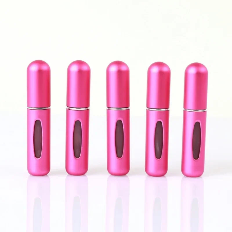 New Hot 5pcs Sets Portable 5ml Perfume Refill Bottle Refillable Spray Scent Pump Empty Atomizer Cosmetic Containers Travel Gift
