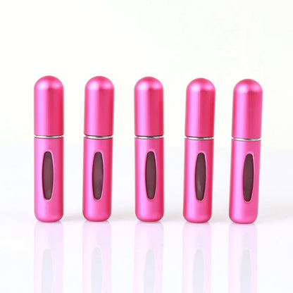 New Hot 5pcs Sets Portable 5ml Perfume Refill Bottle Refillable Spray Scent Pump Empty Atomizer Cosmetic Containers Travel Gift