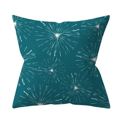 Teal Blue Cushion Cover Decorative Sofa Cushions Polyester Geometric Pillow Covers 45x45 Throw Pillows Single Side Pillowcases