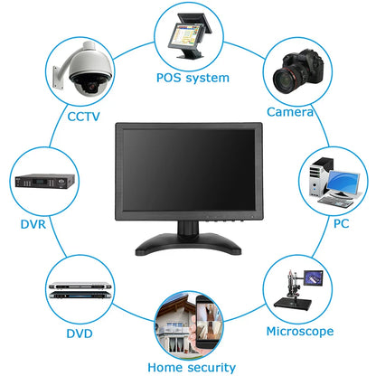 10.5 Inch CCTV Security Monitor 15:10 TFT LCD Screen 1920*1280 FHD Small TV Computer Display for PC CCTV With HDM VGA Interface