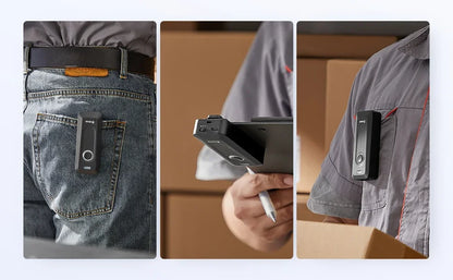 Scanner de codes-barres Bluetooth 2D sans fil Eyoyo avec clip et batterie 2000 mAh, mini lecteur de codes-barres QR portable